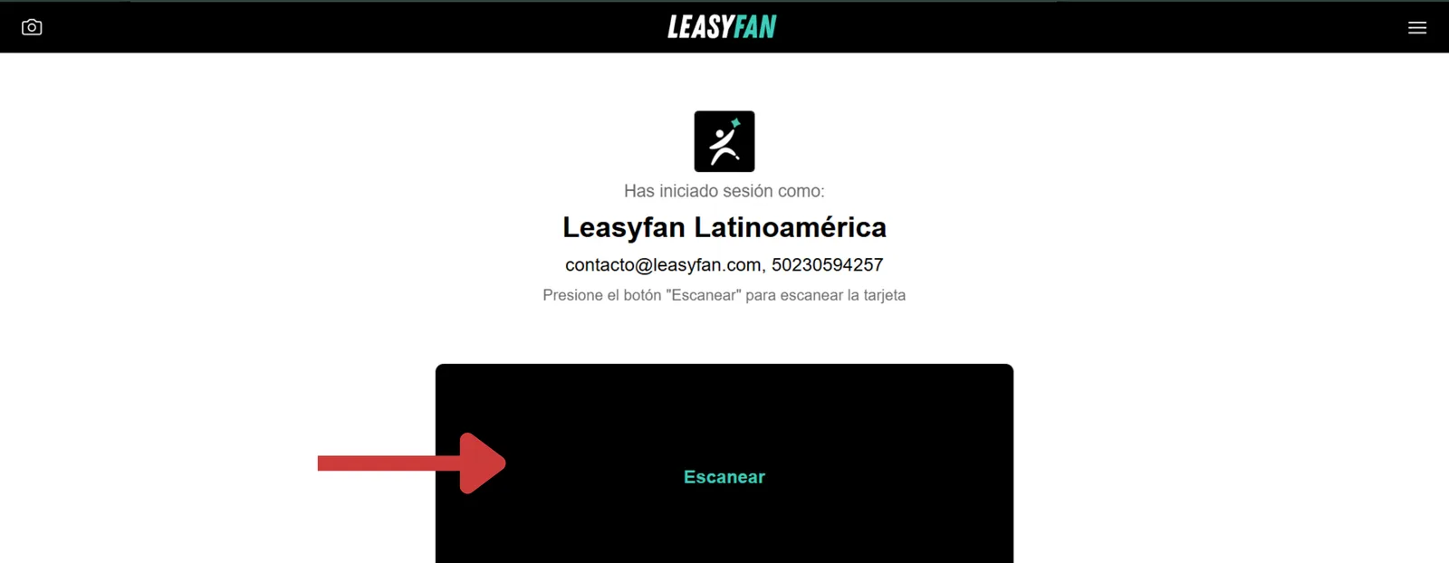 Botón Escanear y opción Buscar