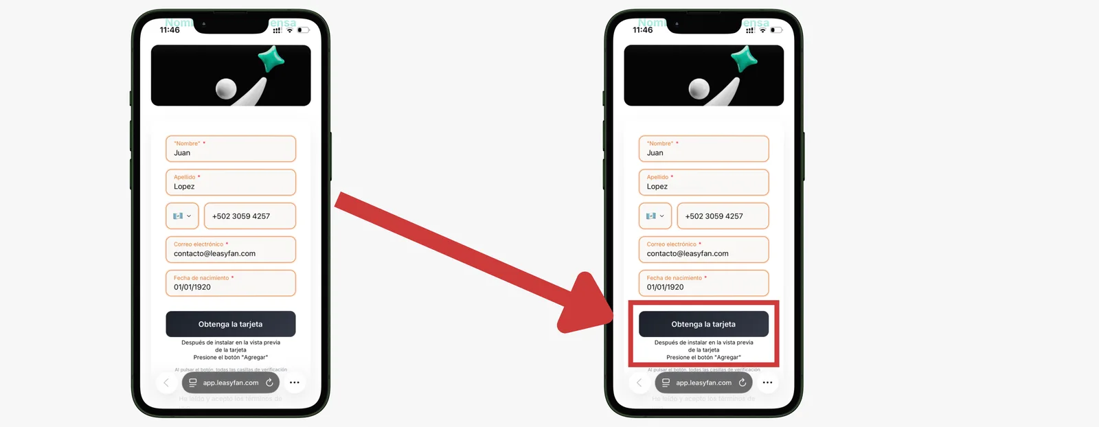 Botón Instalar en Apple Wallet