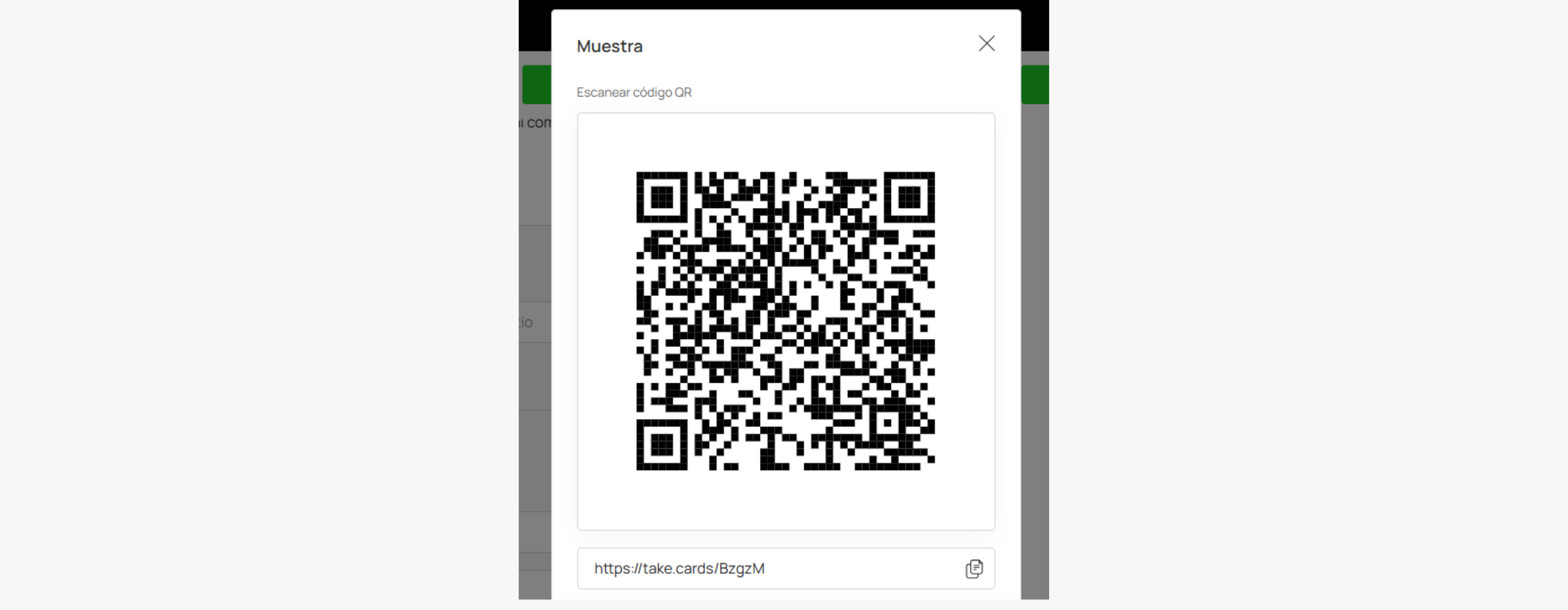 Código QR de la tarjeta