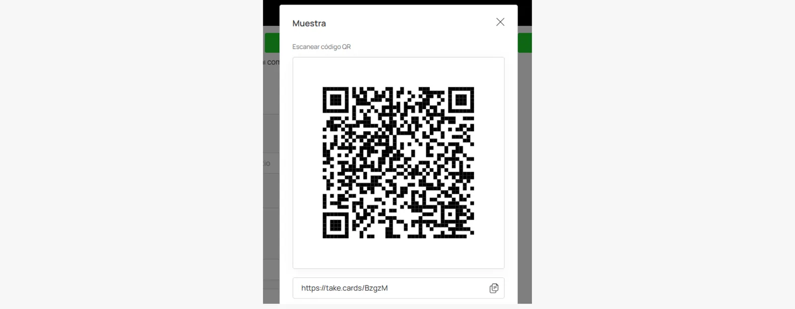 Código QR de la tarjeta