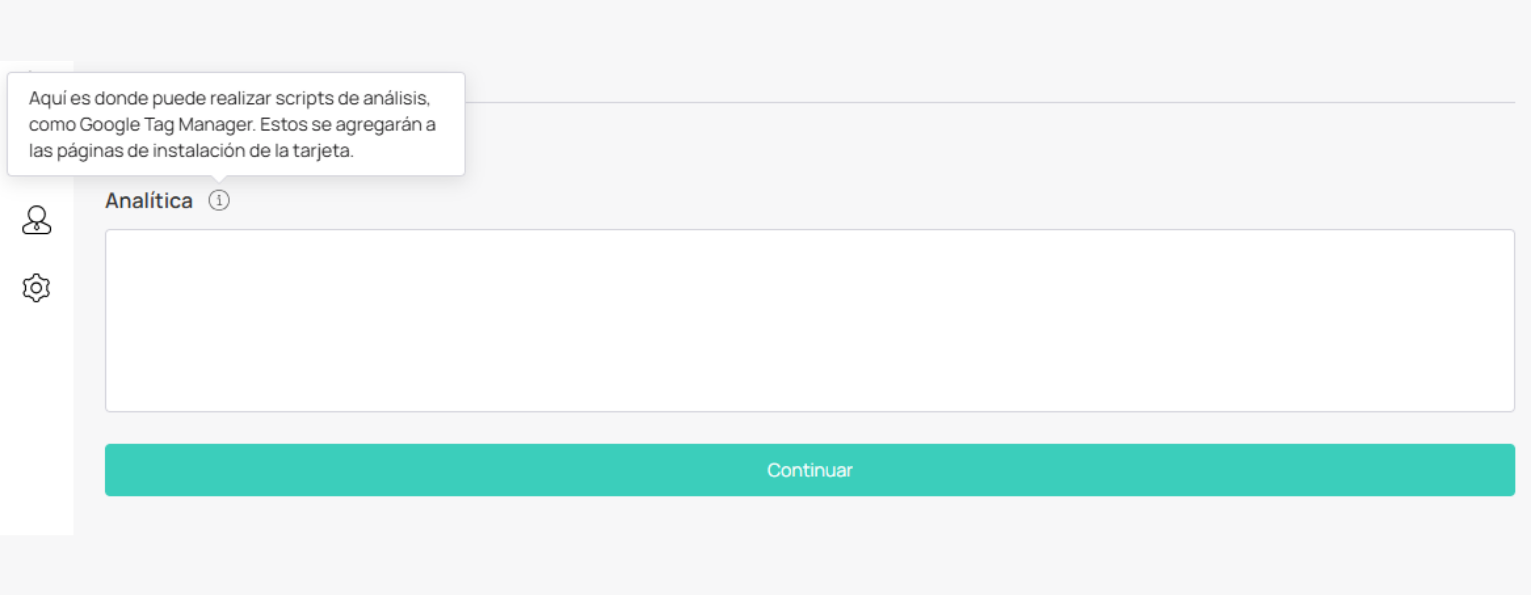 Campo de script de Analytics
