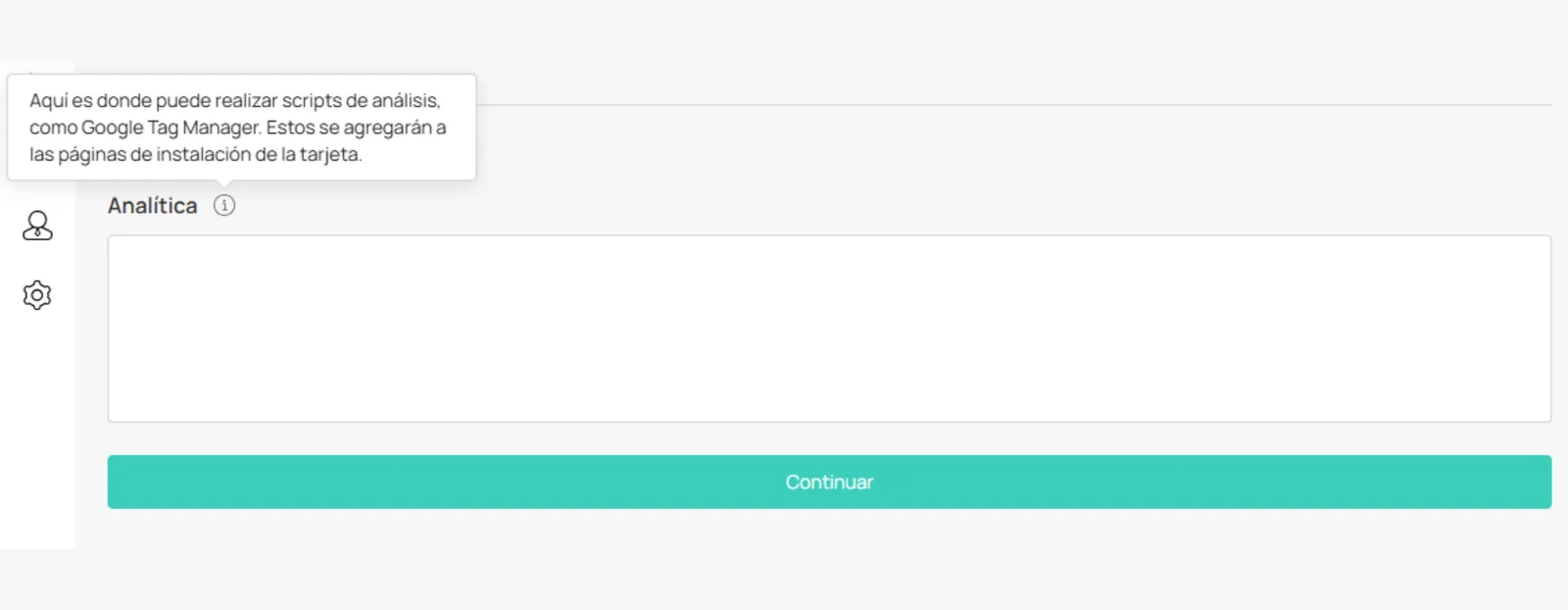 Campo de script de Analytics