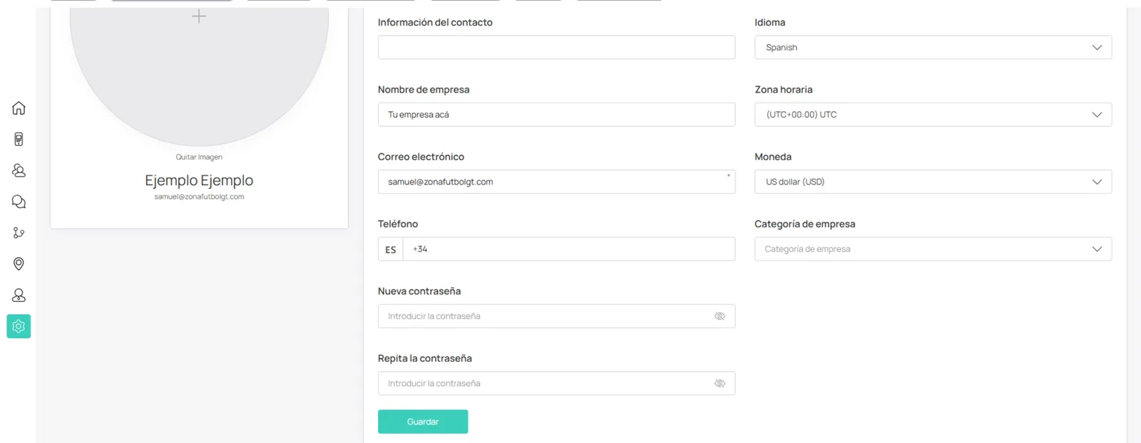 Campos de datos y preferencias