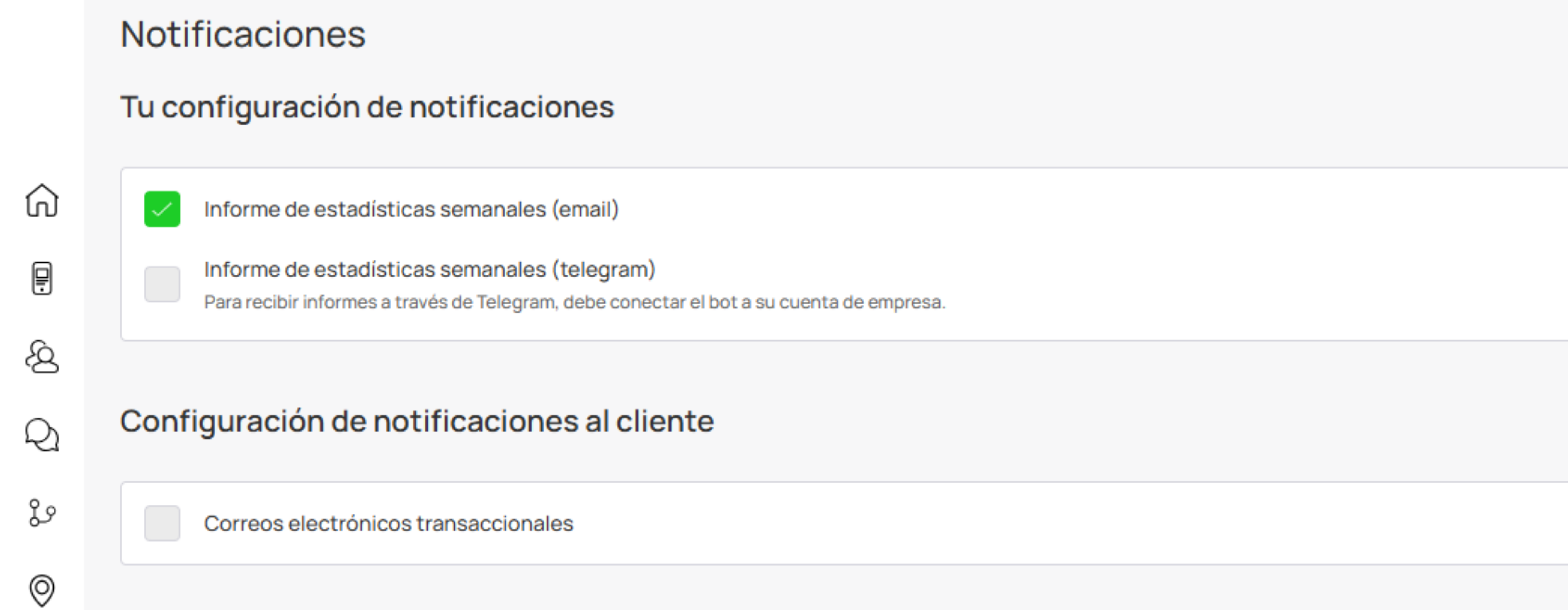Casillas de notificaciones