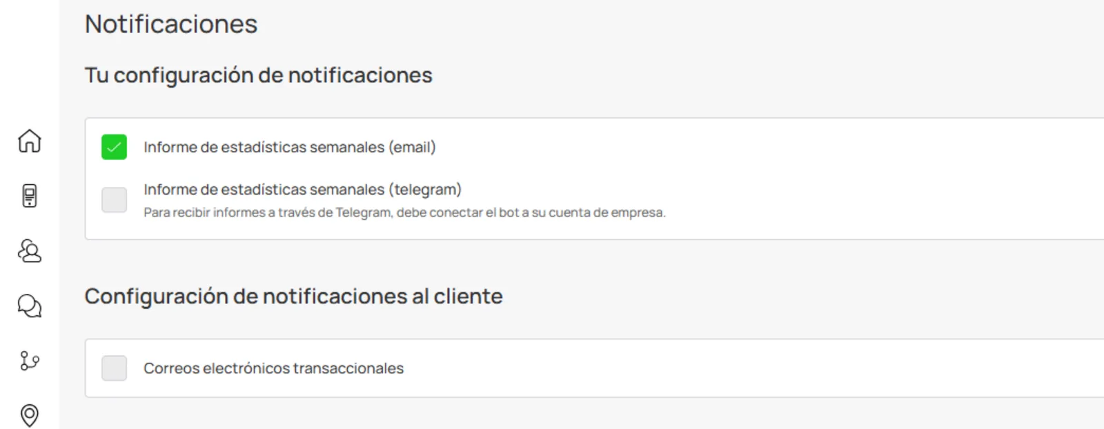 Casillas de notificaciones