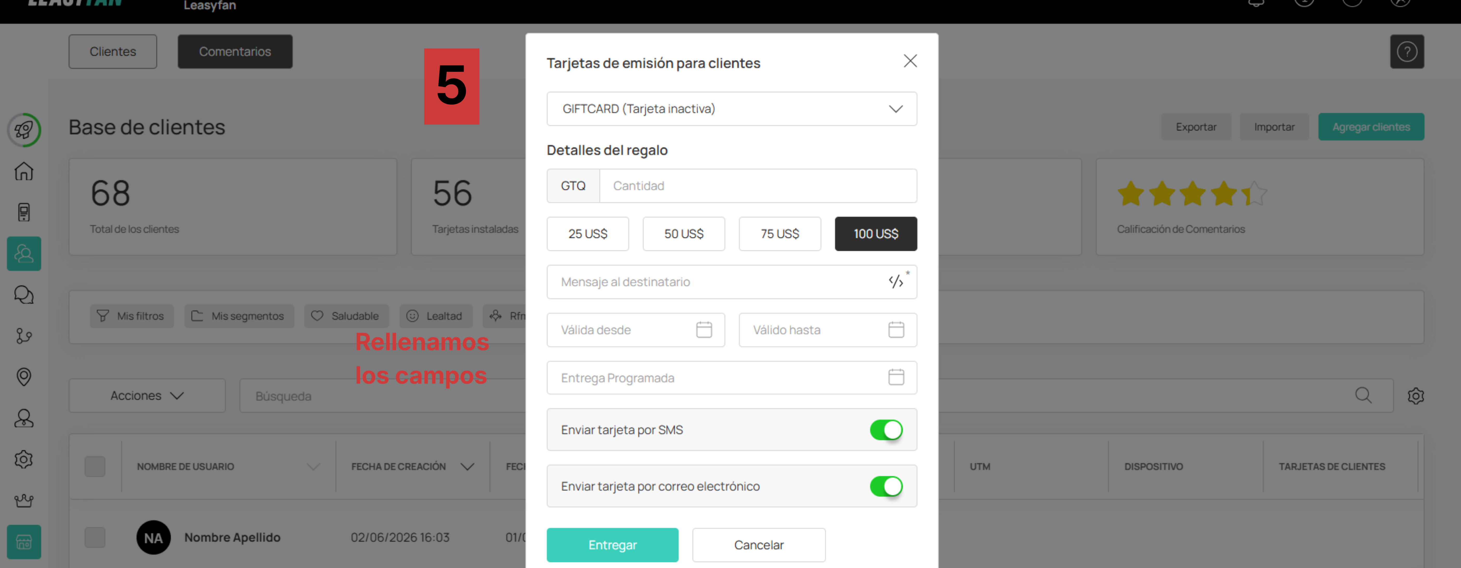 Como emitir gift cards a clientes 4