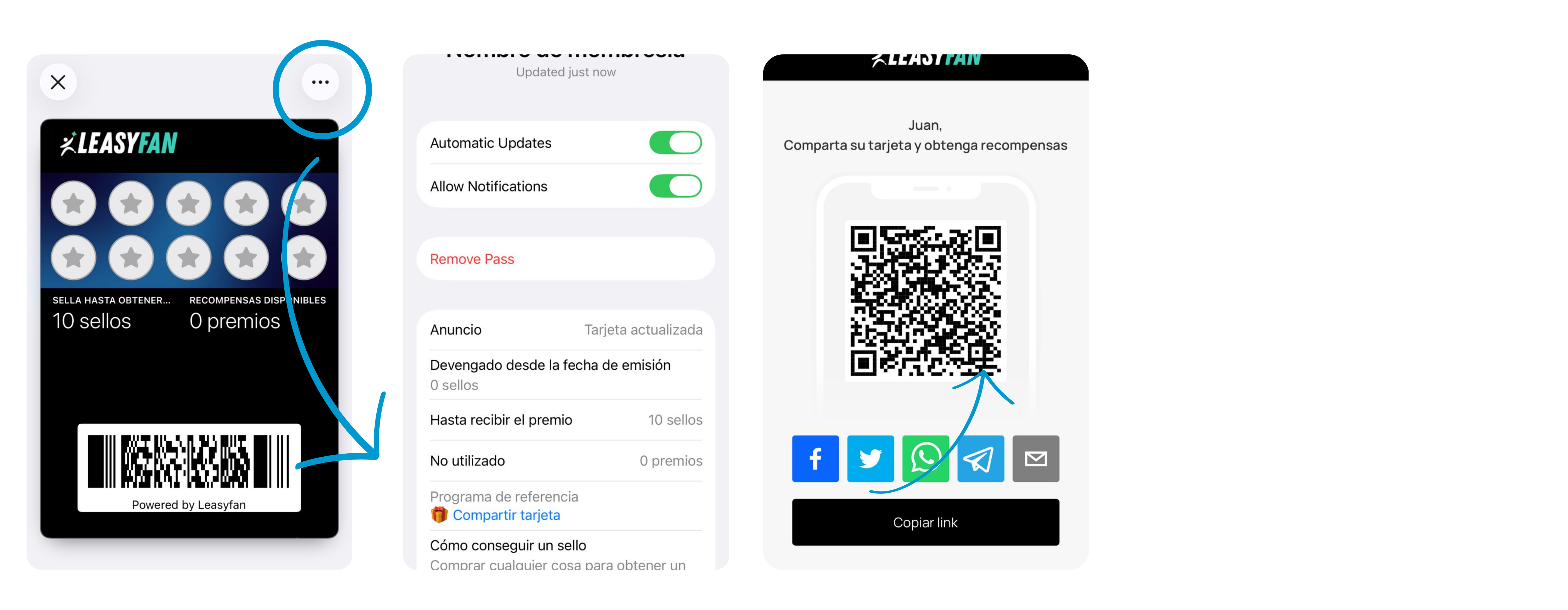 Compartir tarjeta desde iPhone / Apple Wallet
