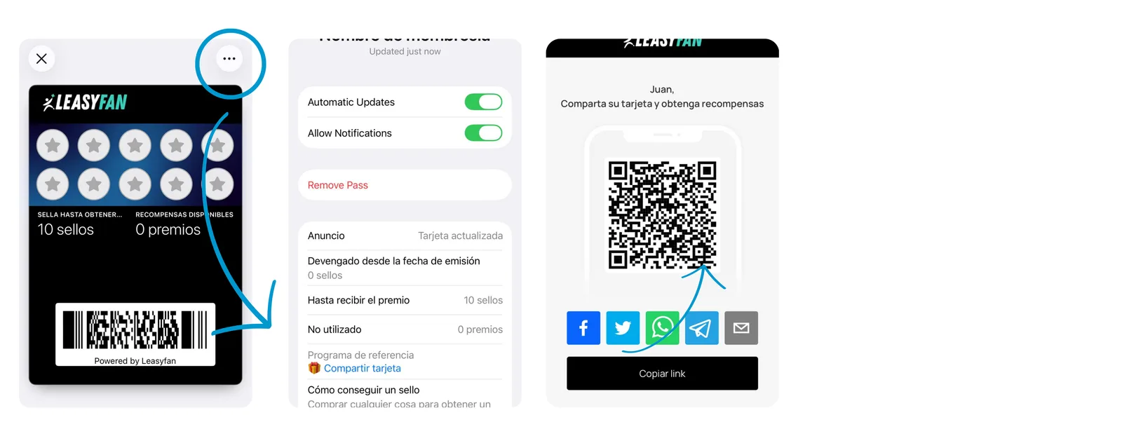 Compartir tarjeta desde iPhone / Apple Wallet