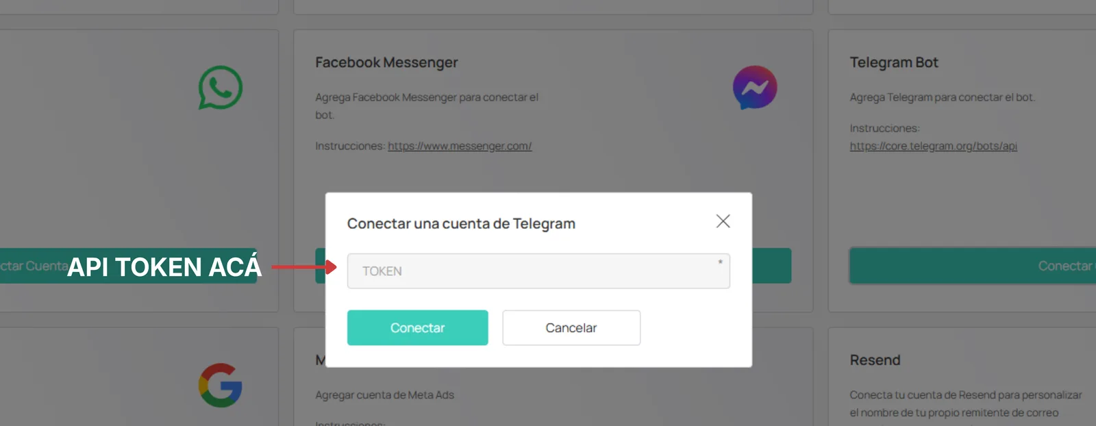 Conexion del token en Leasyfan