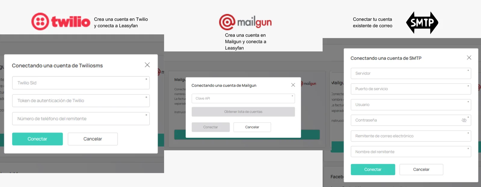 Configuración Twilio y Mailgun