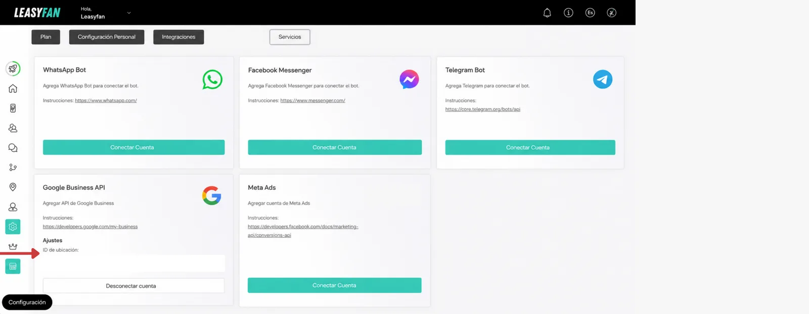 Configuración de Google Business API