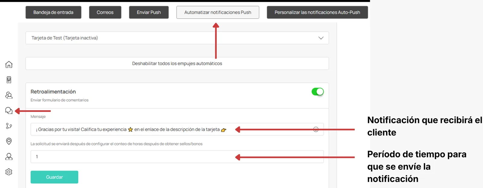 Configuración de automatización / eventos y retraso