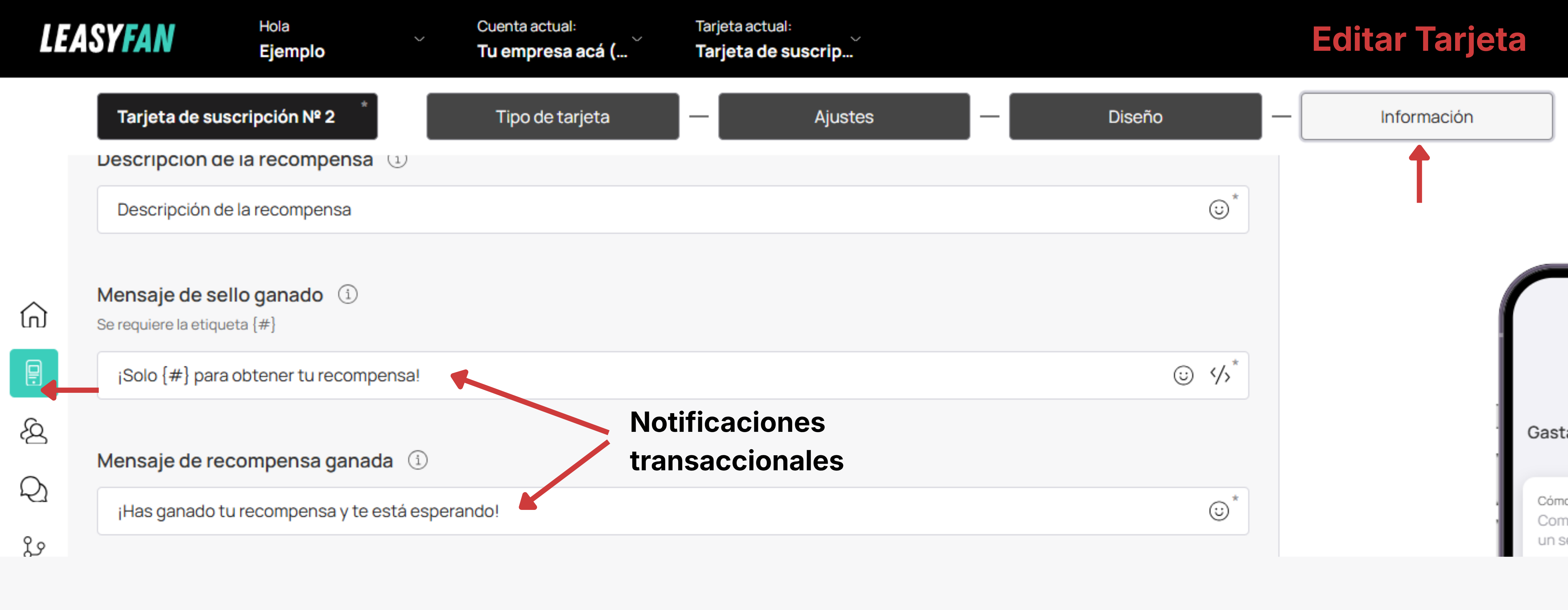 Configuración de push transaccional