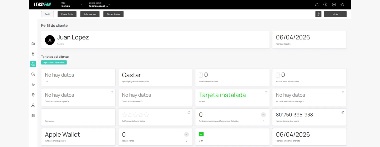 Cuadricula de clientes con todas las columnas