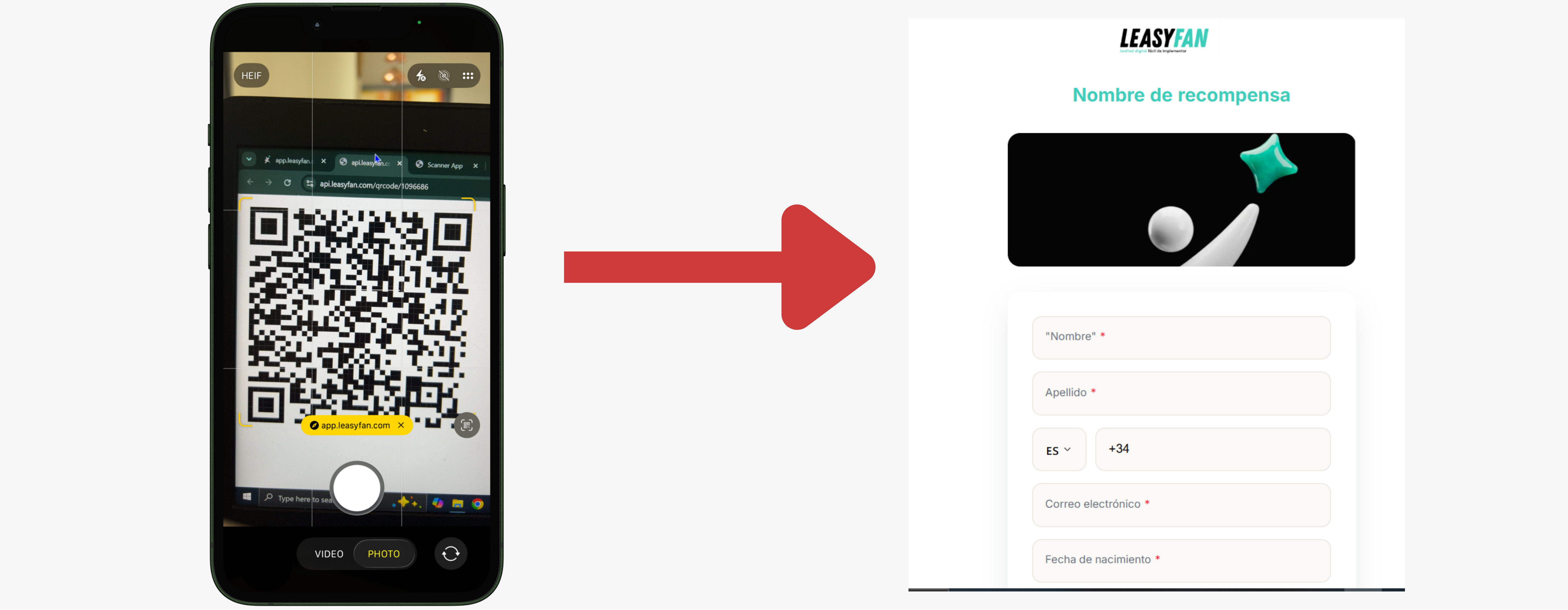 Escaneo del código QR con iPhone
