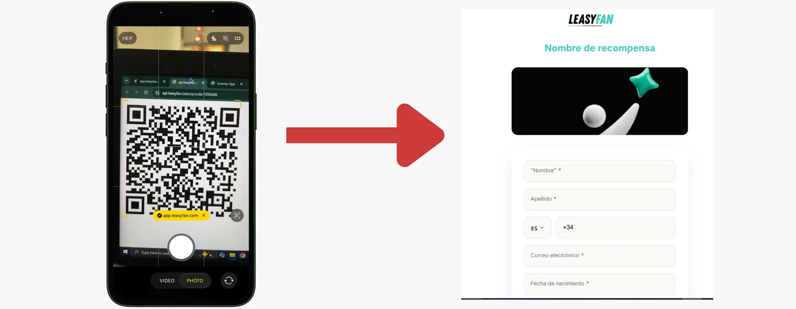 Escaneo del código QR con iPhone