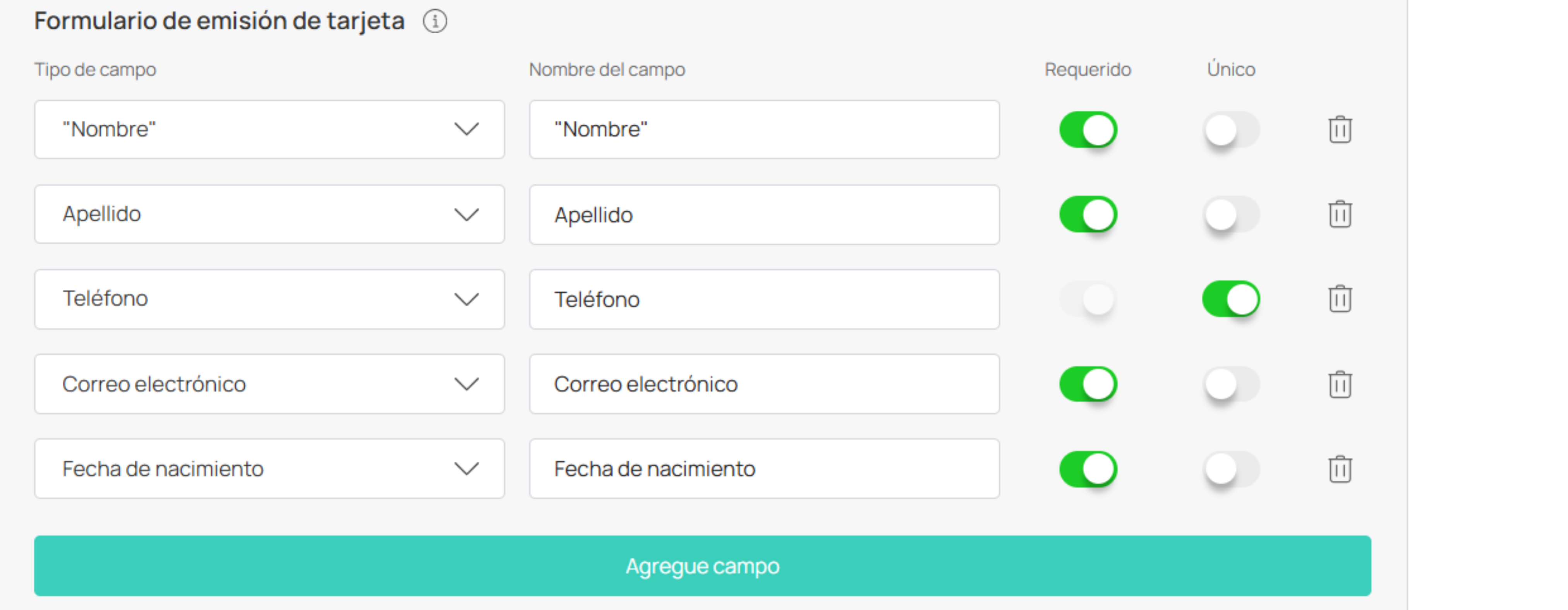 Formulario de emisión y parametros UTM