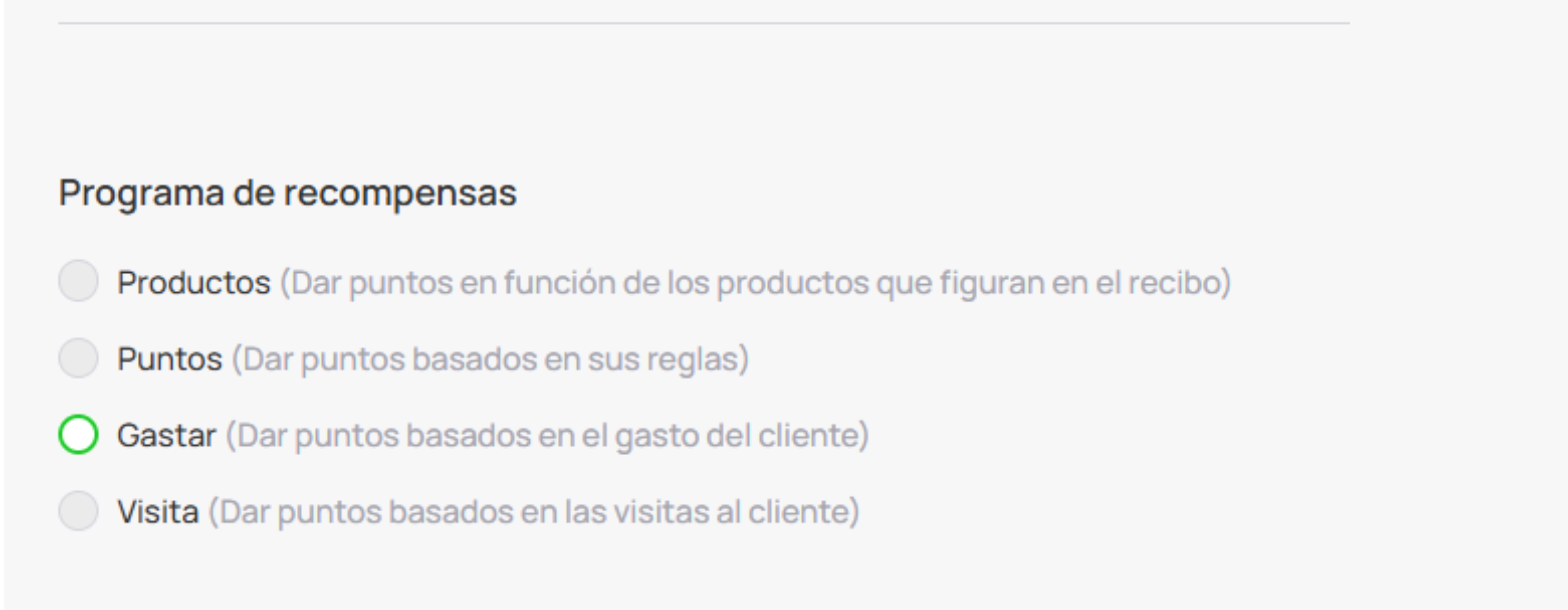 Mecanismo de acumulación de puntos