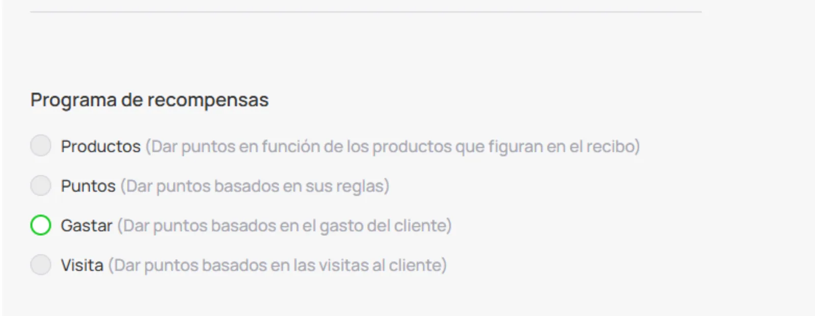 Mecanismo de acumulación de puntos