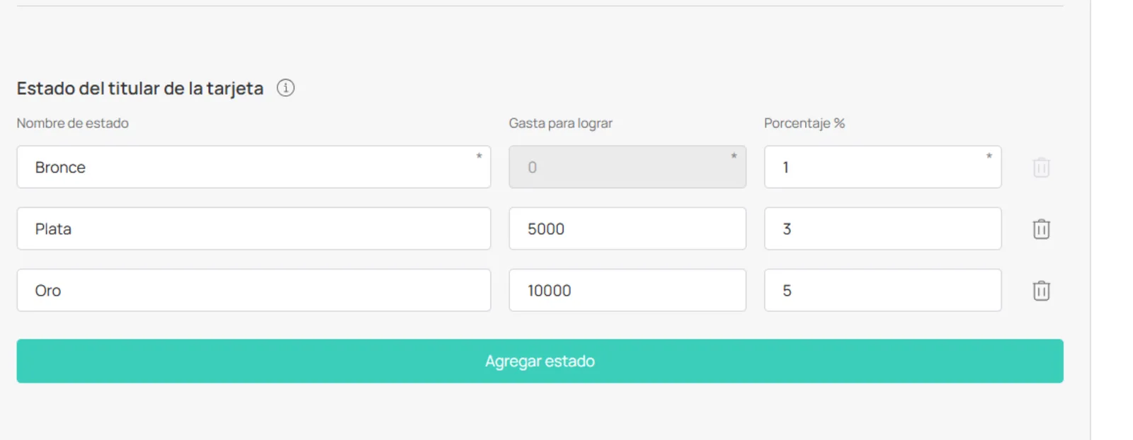 Niveles de descuento (Tiers)