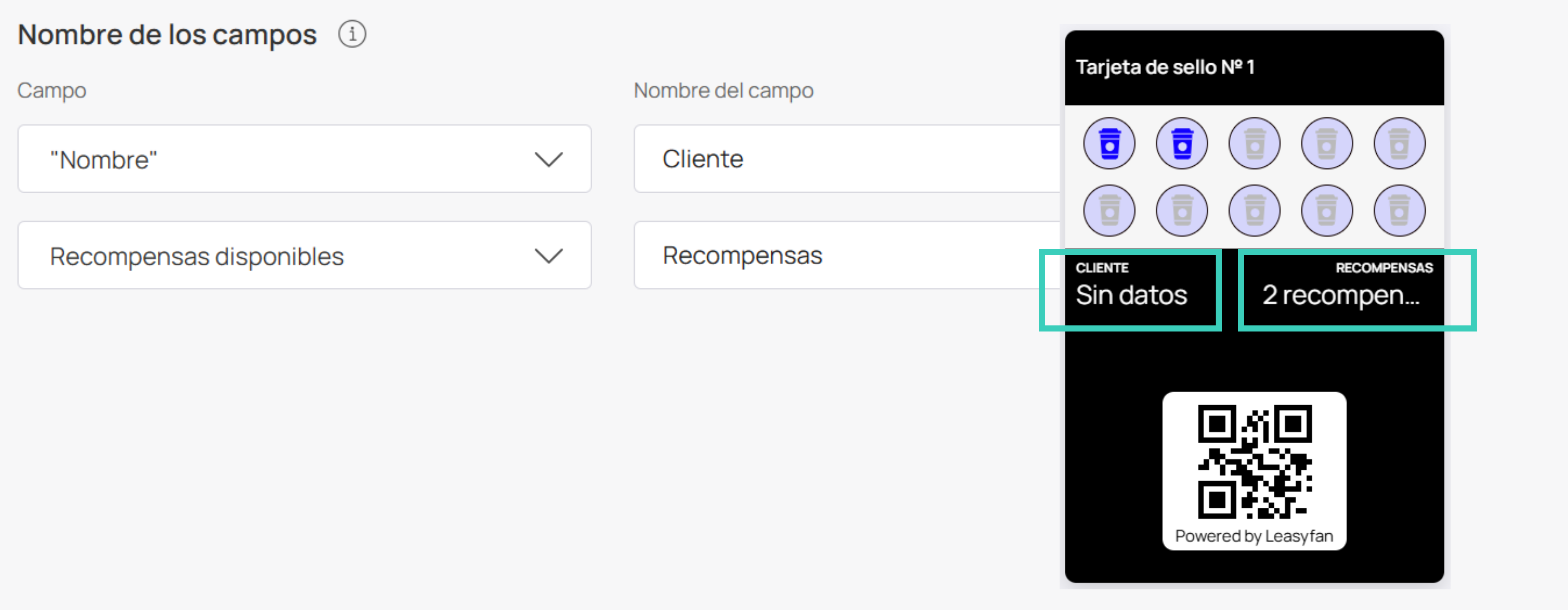 Personalización de nombre de campos