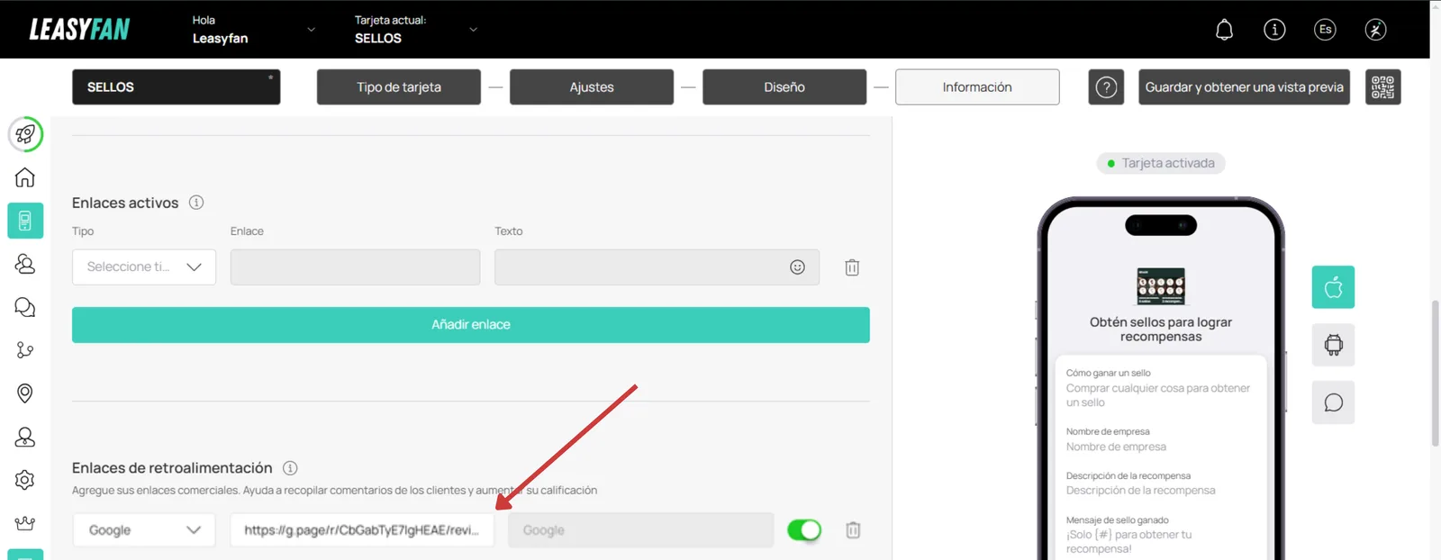 Place ID y enlace de reseña
