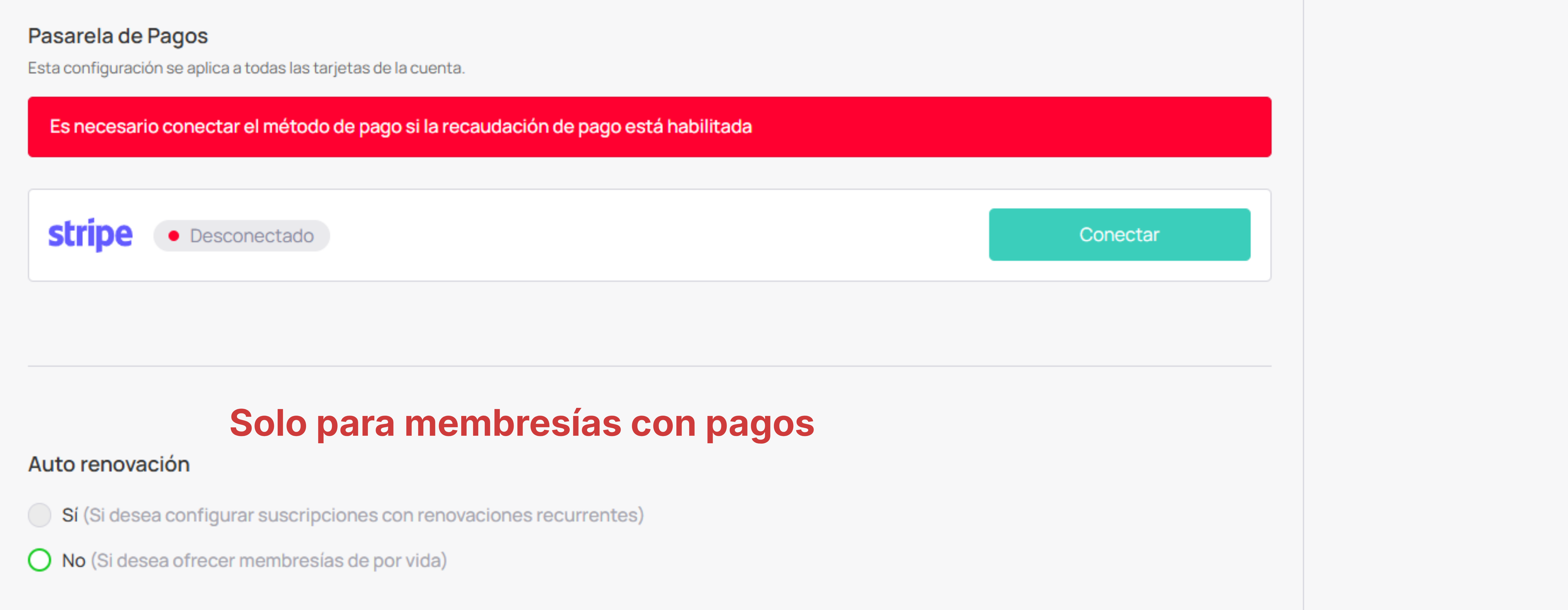 Renovación automática Membresía