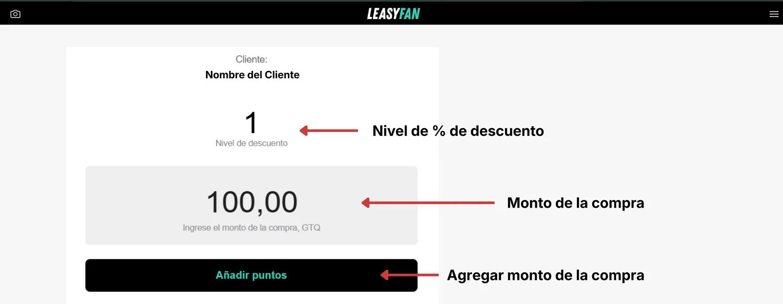 Scanner / Descuento / Monto de compra