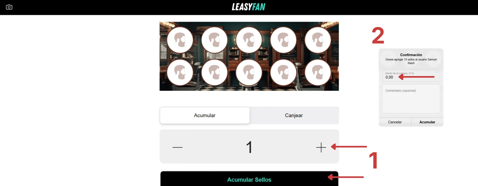 Scanner / Sellos / +/- y Agregar Sellos