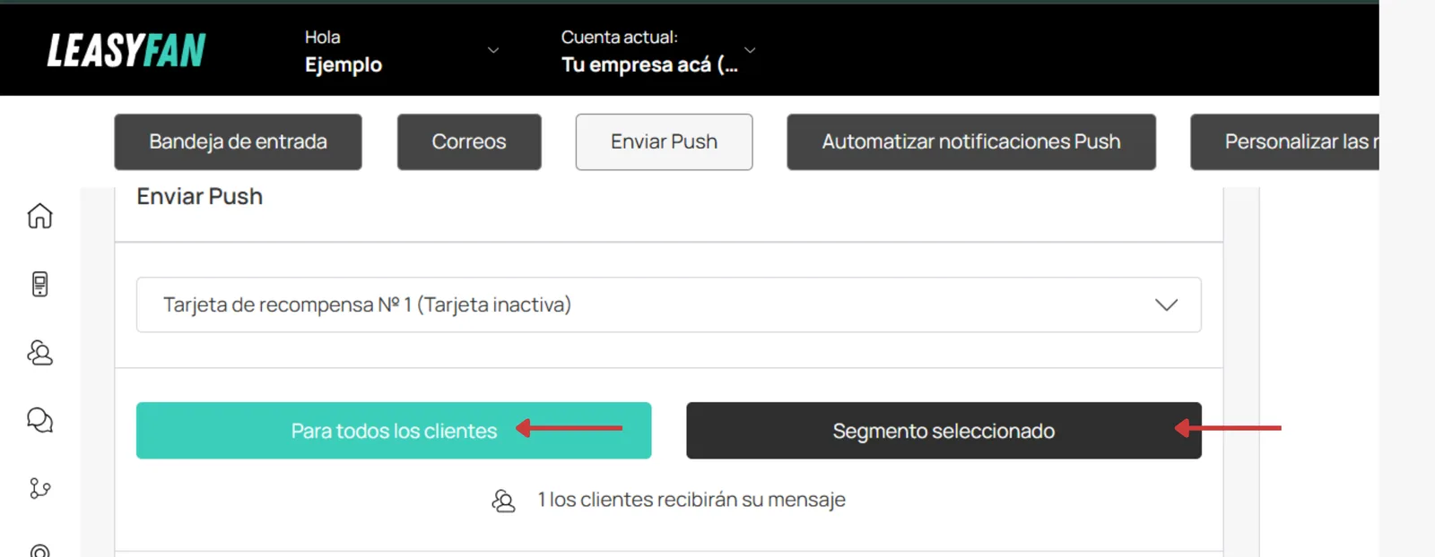 Selección de segmento