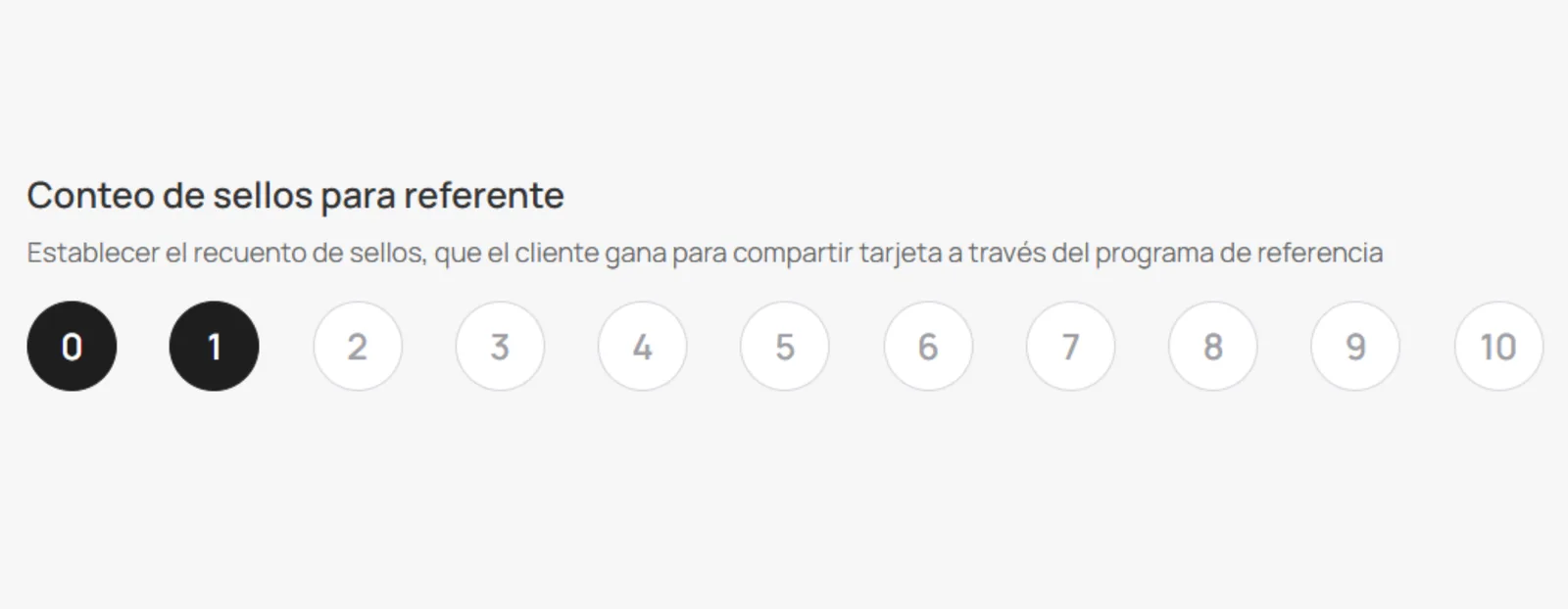 Campo de sellos para el referidor
