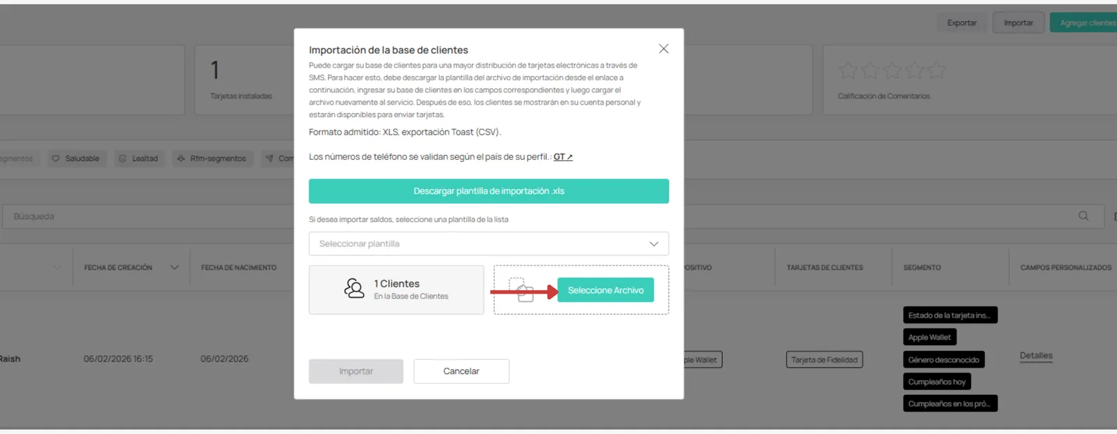 Subir archivo CSV