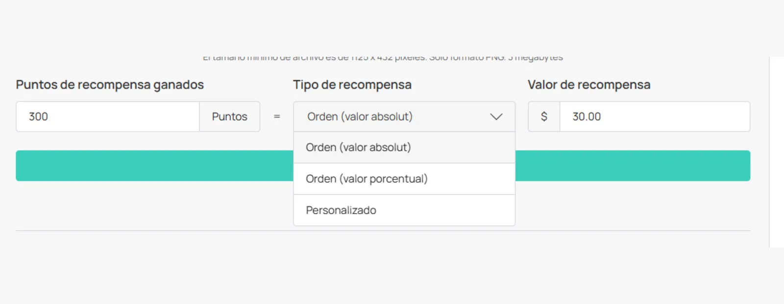 Valor de cada recompensa
