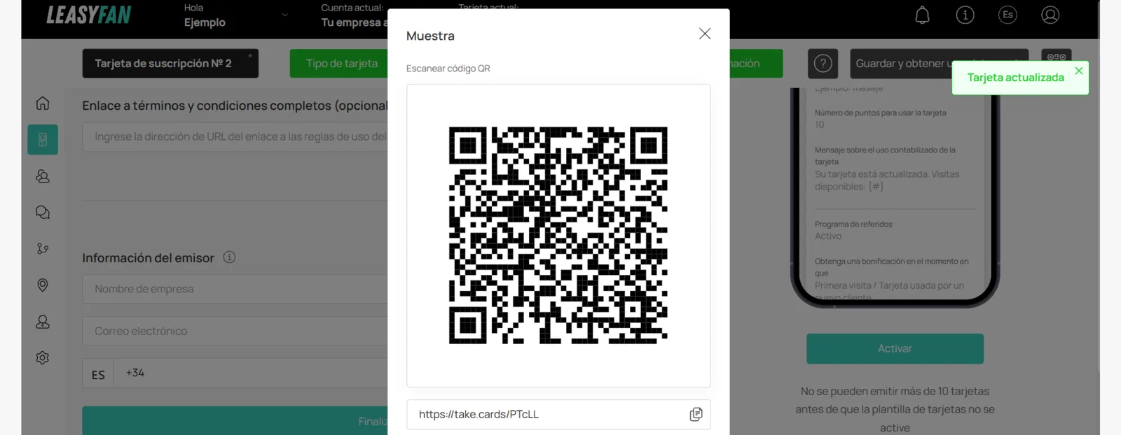 Vista previa y activación Multipass